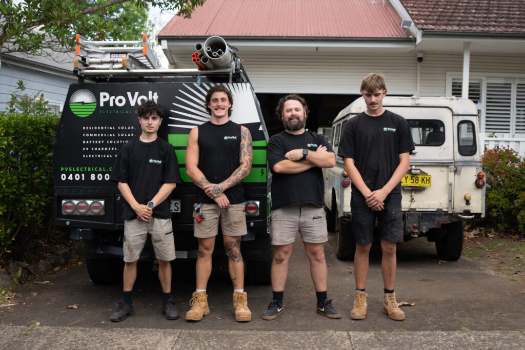 The Pro Volt Electrical and Solar team with their work ute